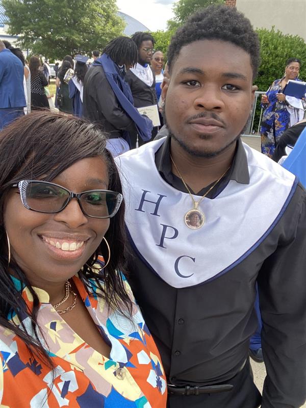 Mrs. Nwabueze and a student